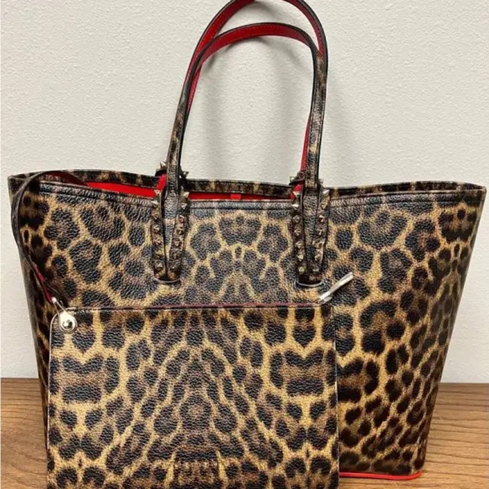 Christian Louboutin leopard-printed calf leather tote bag